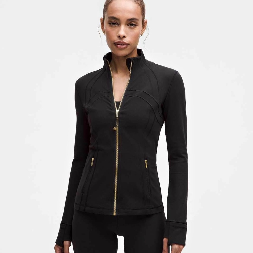 Lululemon Athletica Black Utility Jacket with Gold Accents